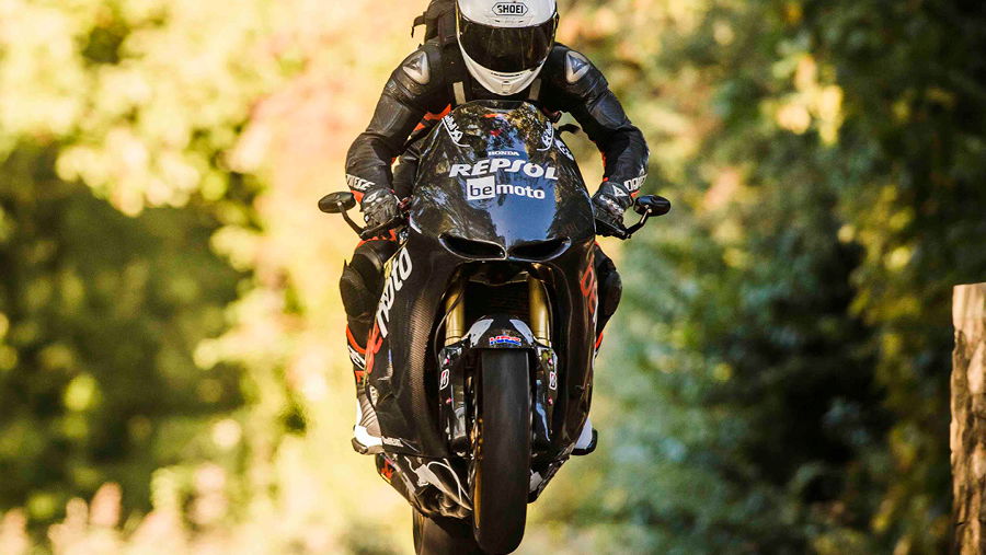 The BeMoto 'Blade jumping a bridge